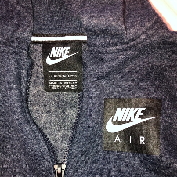 NWT! Boys Nike Air Blue Striped Hoody, 2T - Picture 2 of 5